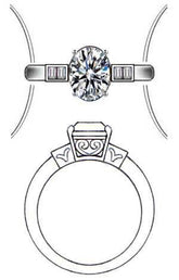 Sterling Silver Semi Mount Ring Setting Oval OV 9X7mm - Syzjewelry